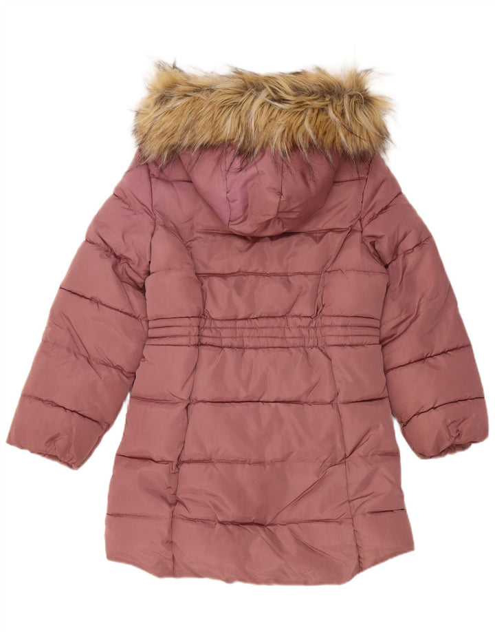 Cappotto imbottito con cappuccio per ragazze Dkny 10-11 anni in poliestere rosa medio