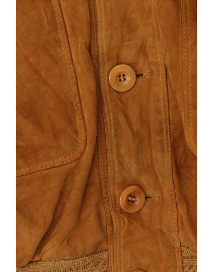 Giubbotto Bomber Uomo in Pelle Scamosciata Vittorio Forti IT 50 Large Pelle Beige