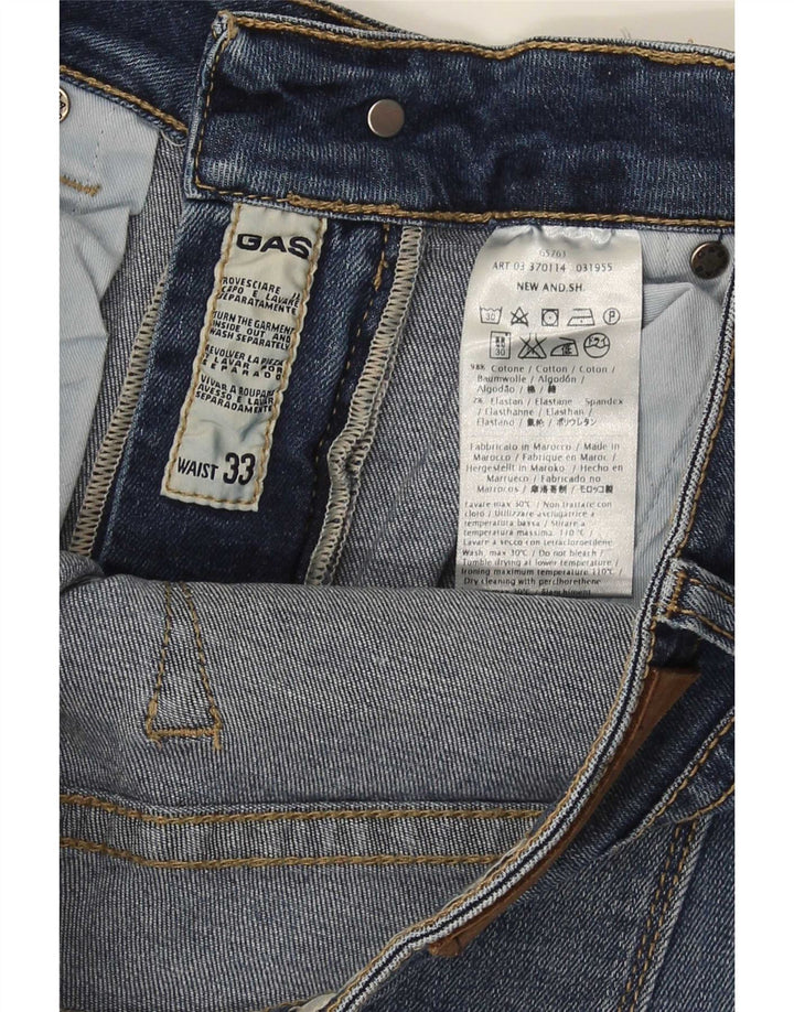 Pantaloncini di jeans da uomo Gas W33 cotone blu medio