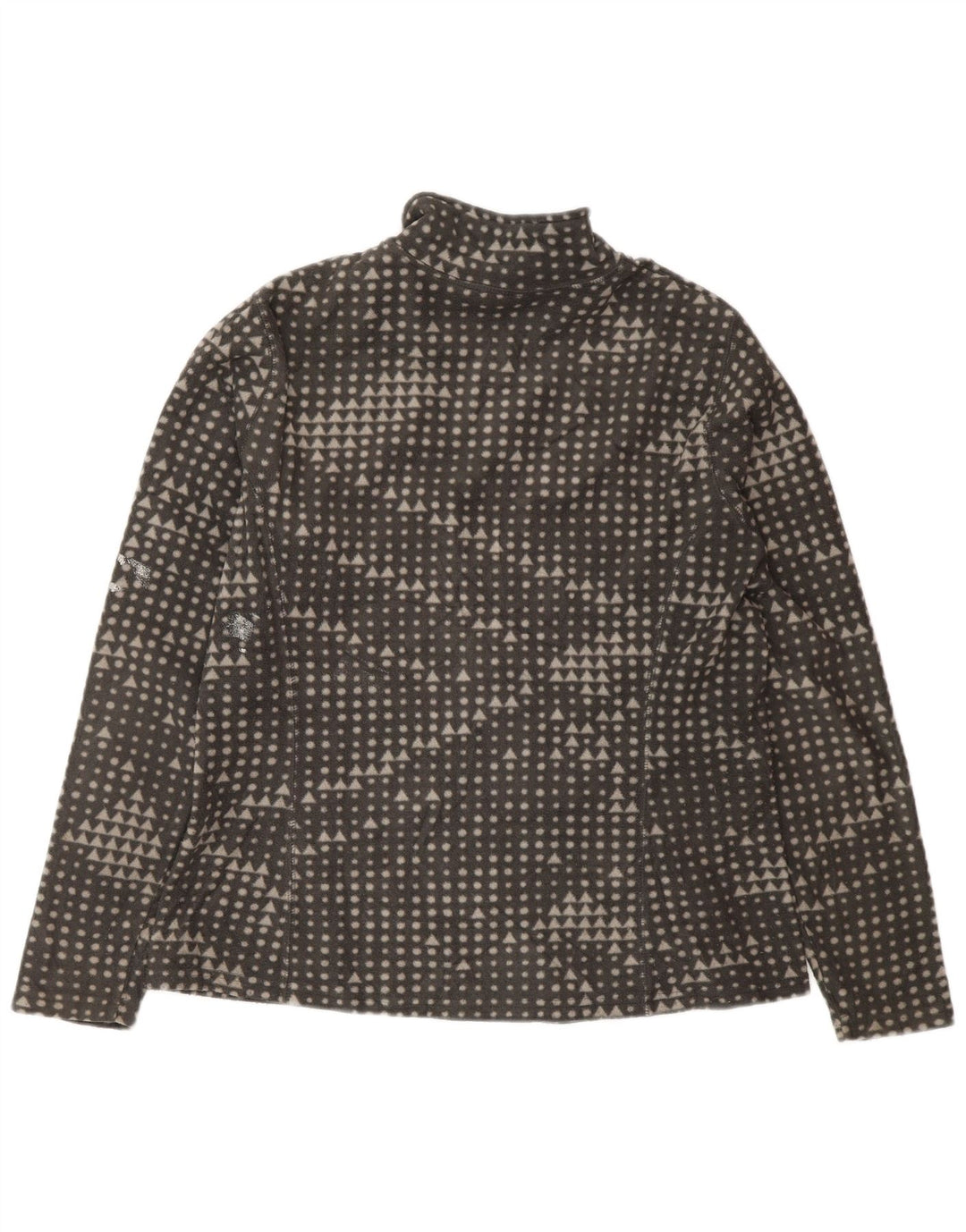 Giacca in pile da donna Eddie Bauer UK 14 Poliestere geometrico grigio medio