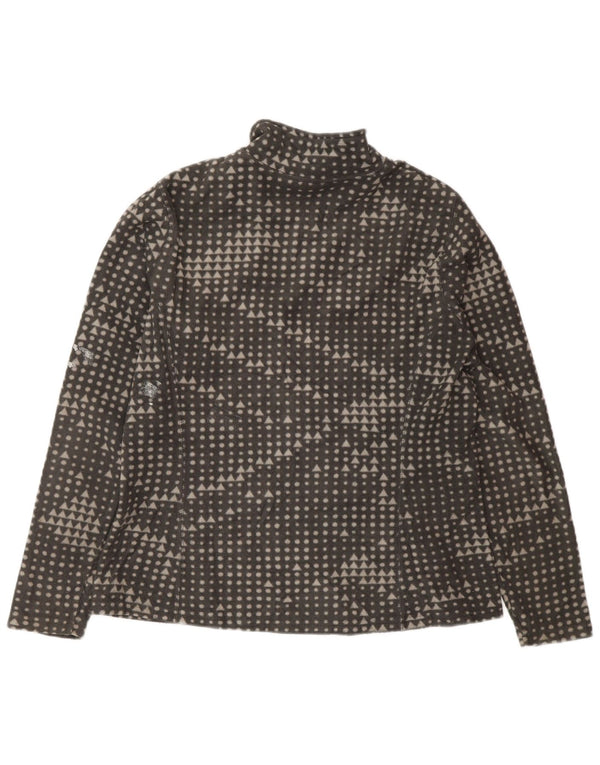 Giacca in pile da donna Eddie Bauer UK 14 Poliestere geometrico grigio medio