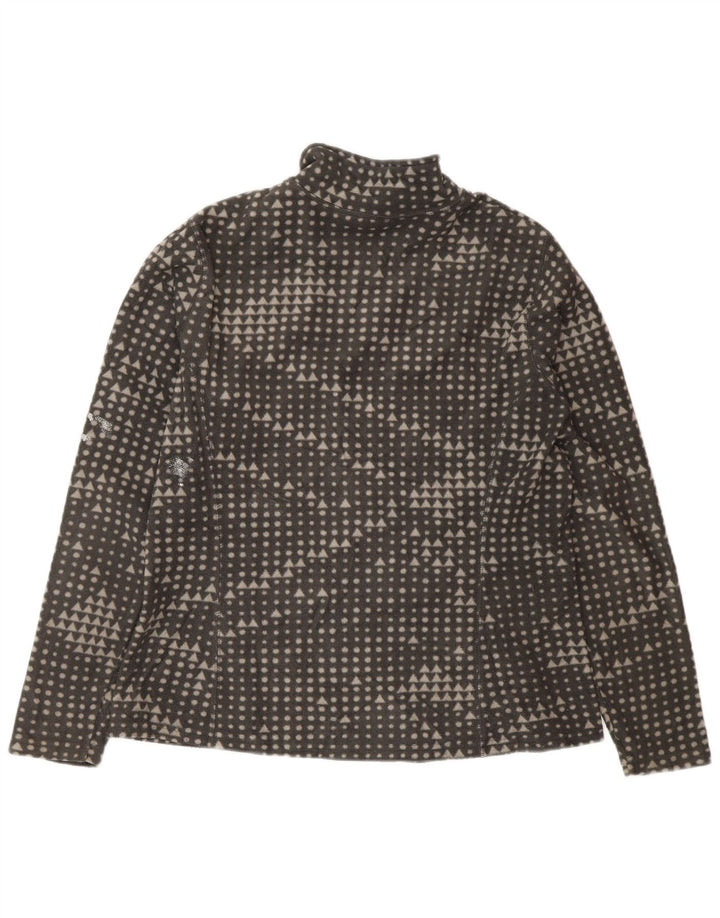 Giacca in pile da donna Eddie Bauer UK 14 Poliestere geometrico grigio medio