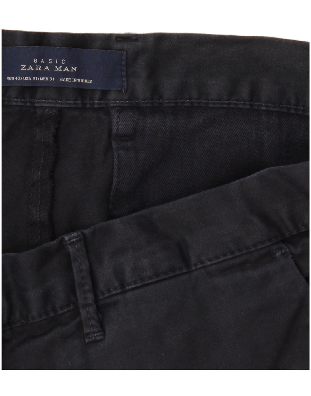 Pantaloni Chino Slim Da Uomo ZARA EU 40 Medio W31 L32 Blu Navy