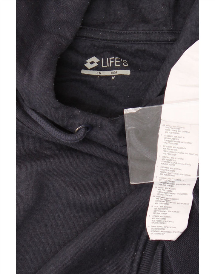 Maglione con cappuccio da uomo Lotto in cotone medio blu navy