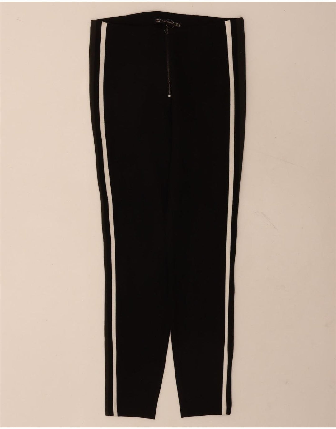 Pantaloni da tuta da donna Zara UK 12 viscosa color block medio nero