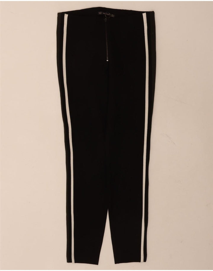 Pantaloni da tuta da donna Zara UK 12 viscosa color block medio nero