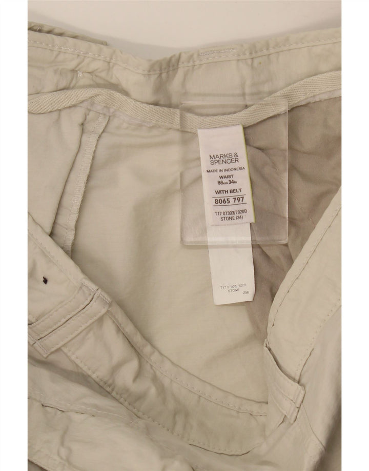 MARKS & SPENCER Bermuda cargo da uomo W34 Large in cotone beige