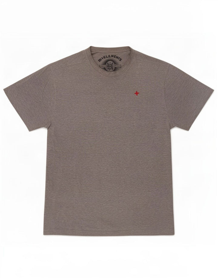 T-shirt da uomo Zu Elements Top grande in cotone grigio