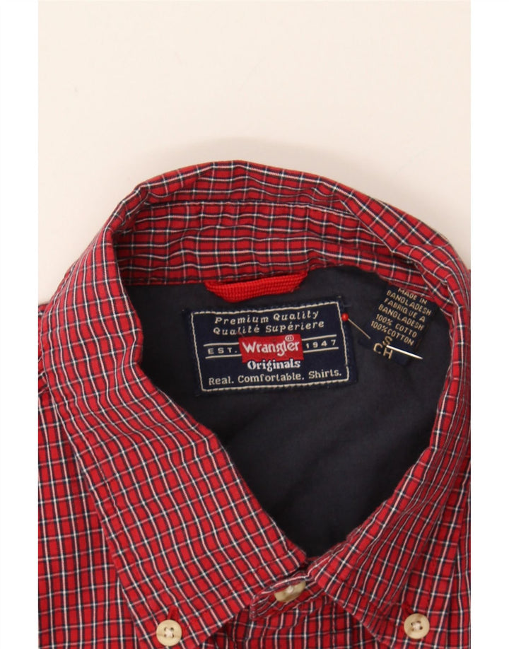 WRANGLER Mens Shirt Small Red Check Cotton Vintage Wrangler and Second-Hand Wrangler from Messina Hembry 