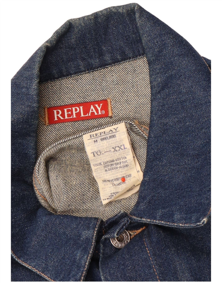 Giacca di jeans da uomo Replay UK 44 2XL Cotone blu navy