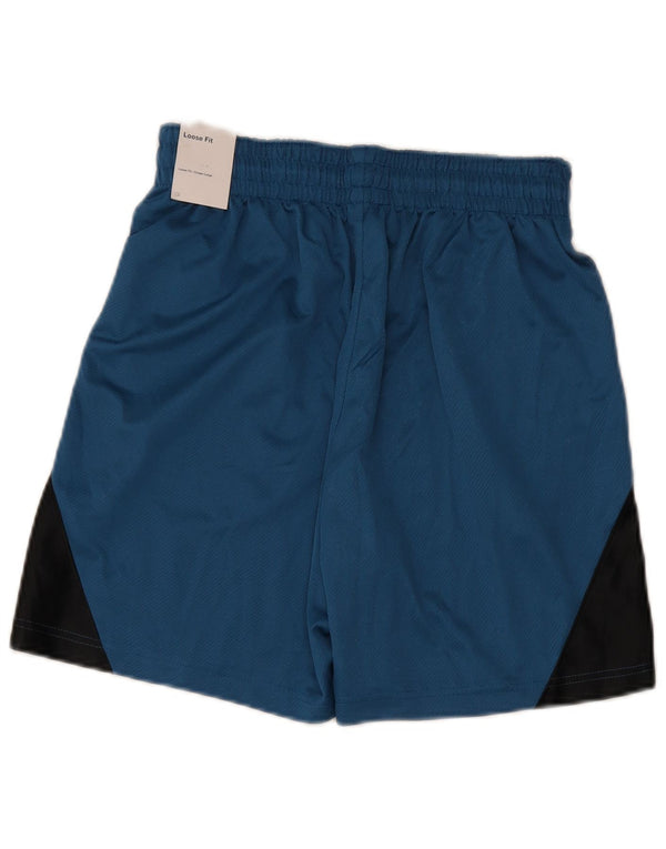 Nike Womens Swoosh Loose Fit Sport Shorts UK 12 Medium Blue Colourblock