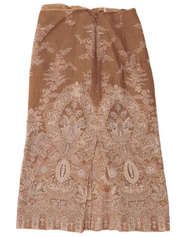 Gonna longuette da donna Luisa Spagnoli IT 46 Large W32 Lana Paisley marrone