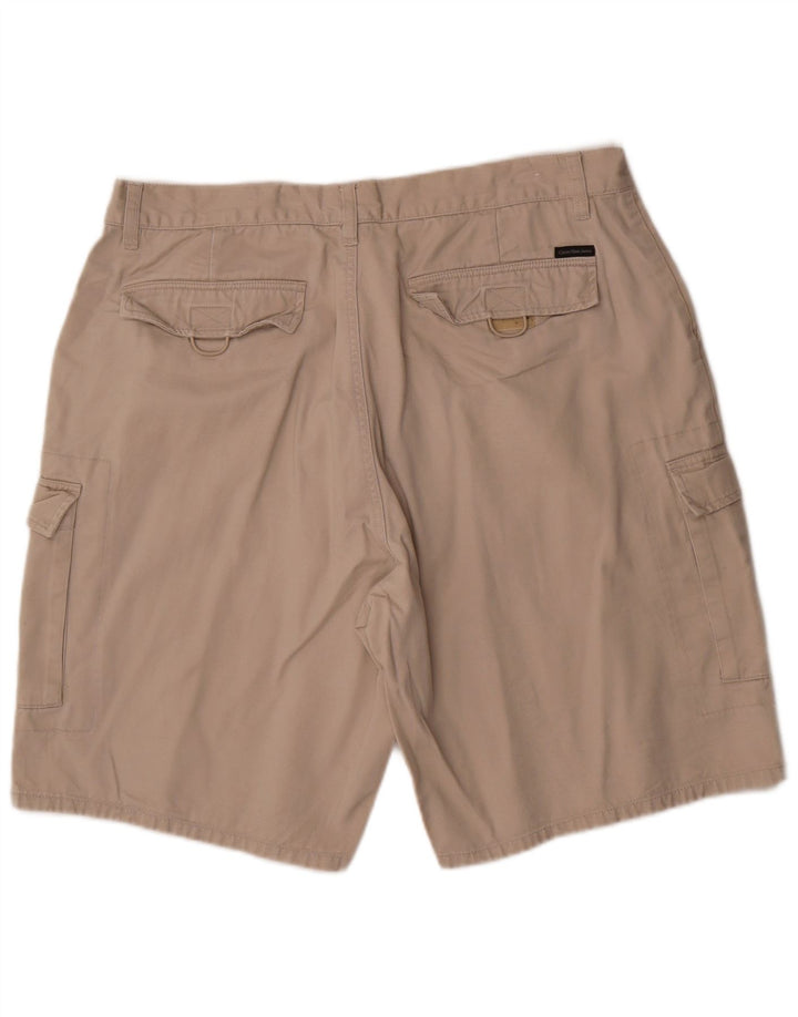 Pantaloncini cargo da uomo Calvin Klein W38 XL in cotone beige