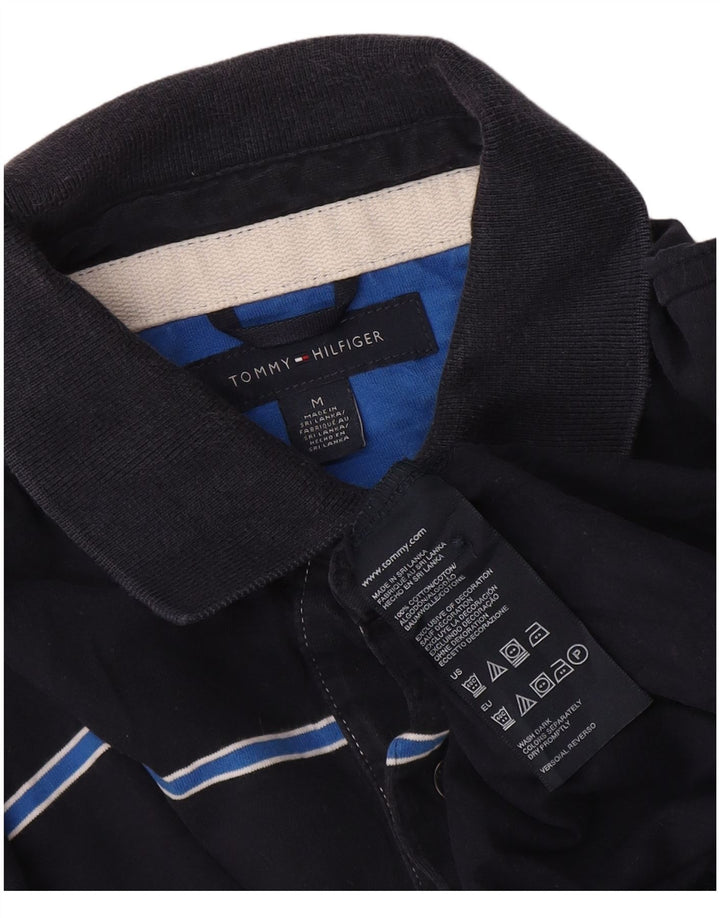 Polo da uomo Tommy Hilfiger media cotone a righe blu navy