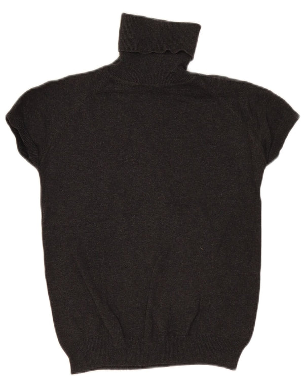 Maglione Zara da donna a maniche corte con collo alto UK 12 Grigio medio chiazzato