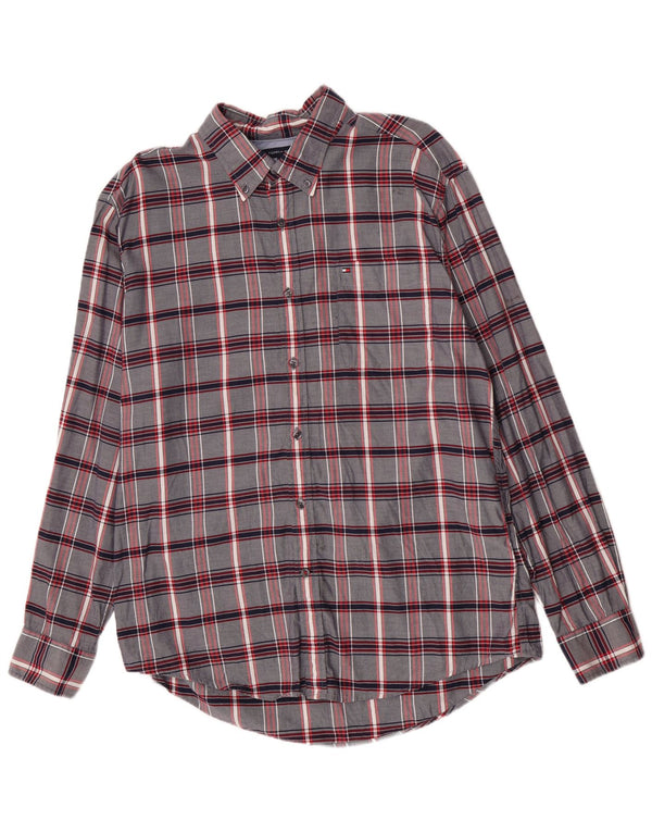 Camicia da uomo Tommy Hilfiger XL blu navy a quadri in cotone
