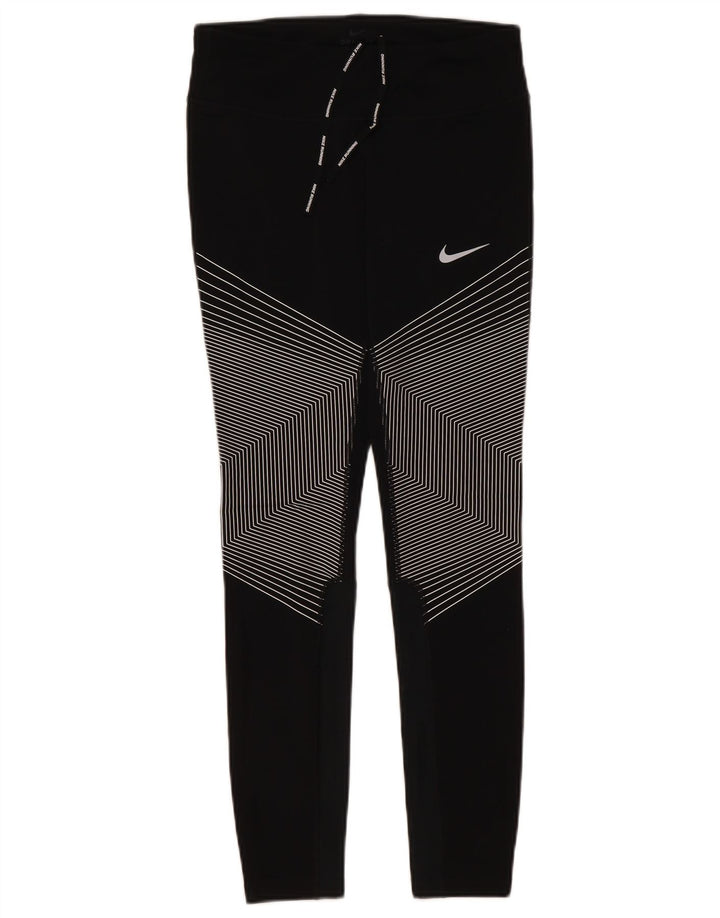 Leggings Dri Fit da donna NIKE UK 10 piccolo poliestere gessato nero