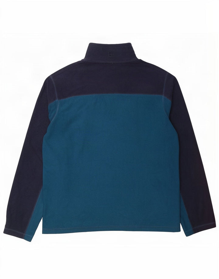 Mountain Warehouse Maglione in pile da uomo con collo e zip piccolo color block blu navy