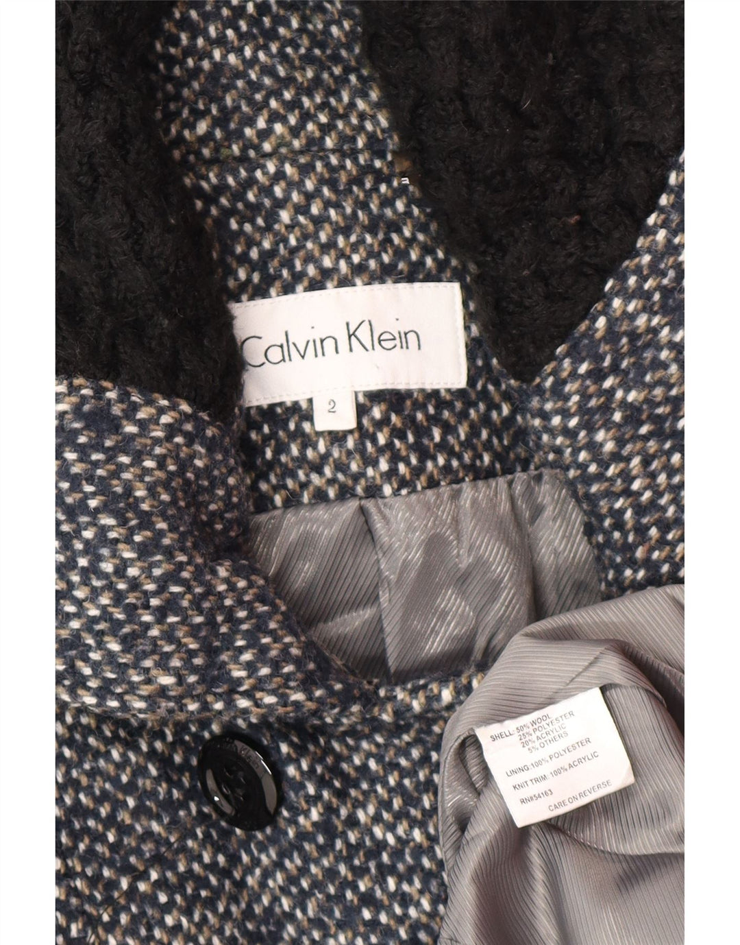 Trench da donna Calvin Klein US 2 XS blu navy in lana