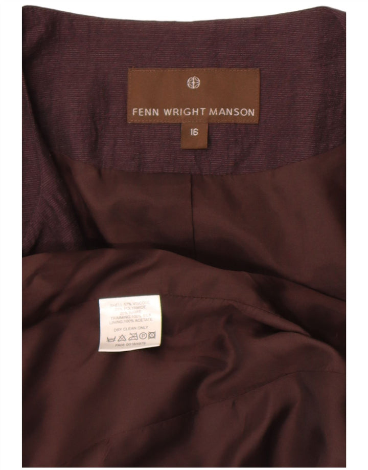 Giacca blazer da donna con maniche a 3/4 Fenn Wright Manson UK 16 grande viola