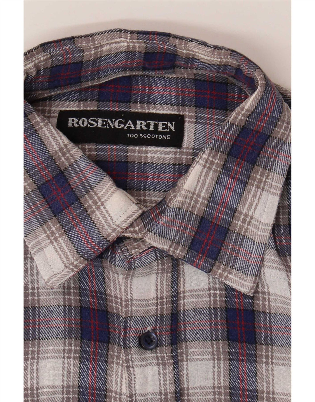 Camicia da uomo in flanella Rosengarten in cotone a quadri blu medio