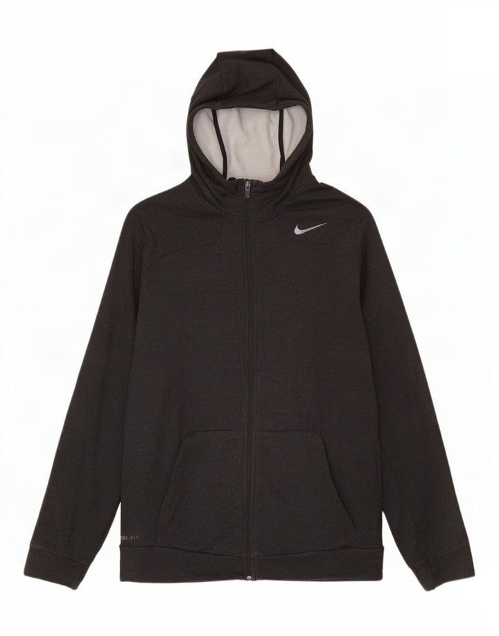 Felpa con cappuccio e zip Nike Dri Fit da uomo XL in viscosa grigia