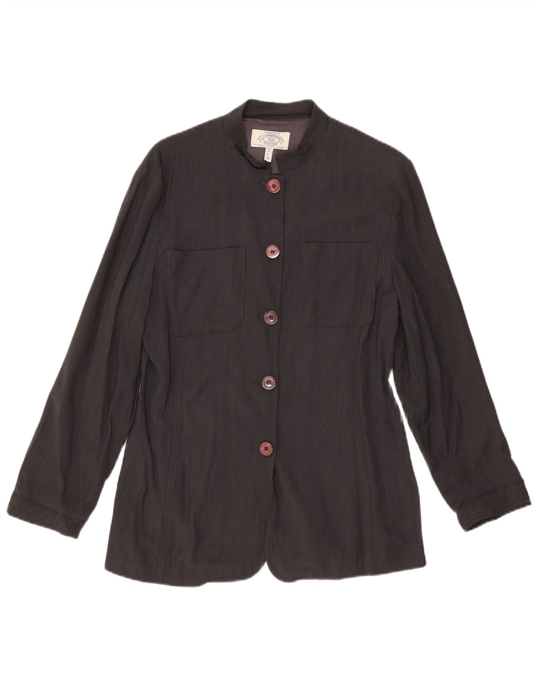 ARMANI JEANS Giacca Blazer da Donna a 5 Bottoni UK 14 Large Nera in Viscosa