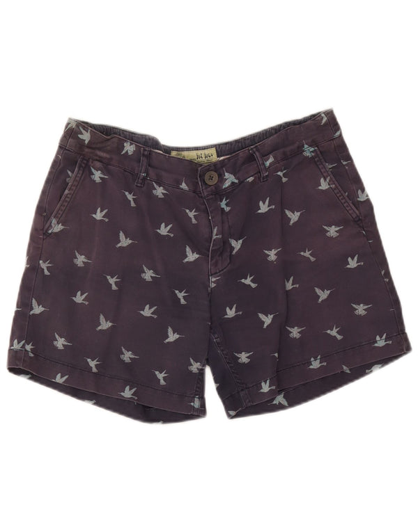 Pantaloncini chino da donna Fat Face UK 10 piccoli W30 cotone con stampa animalier blu navy