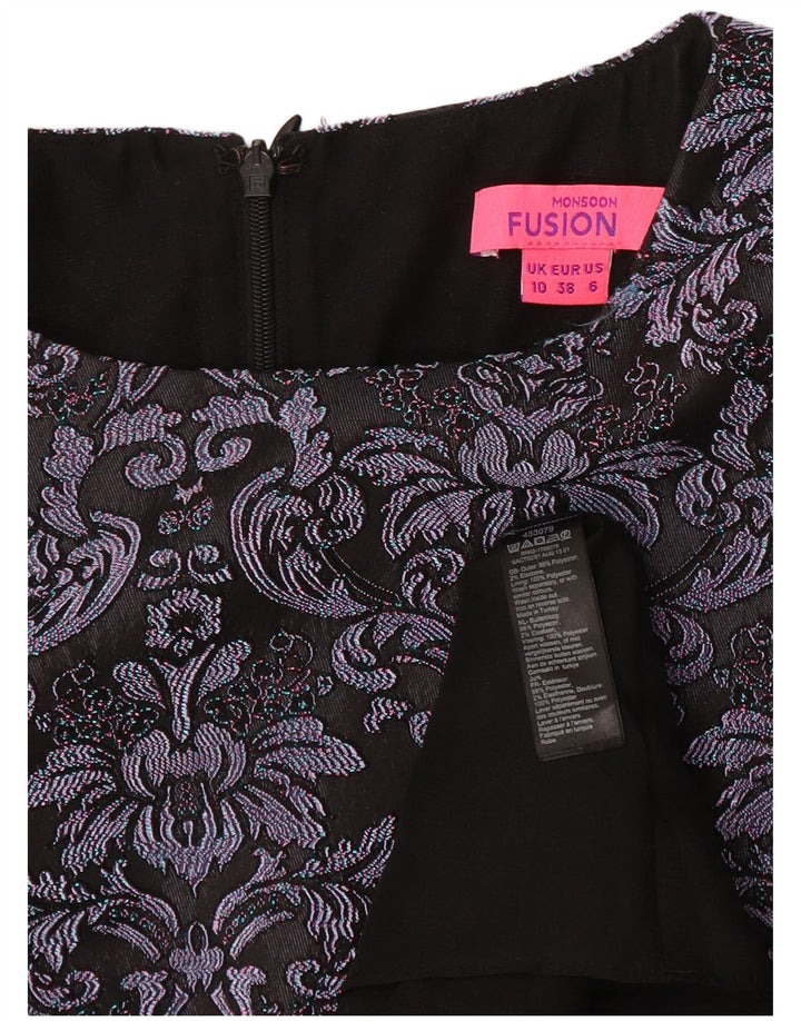 Abito a trapezio da donna Monsoon UK 10 Piccolo poliestere Paisley grigio