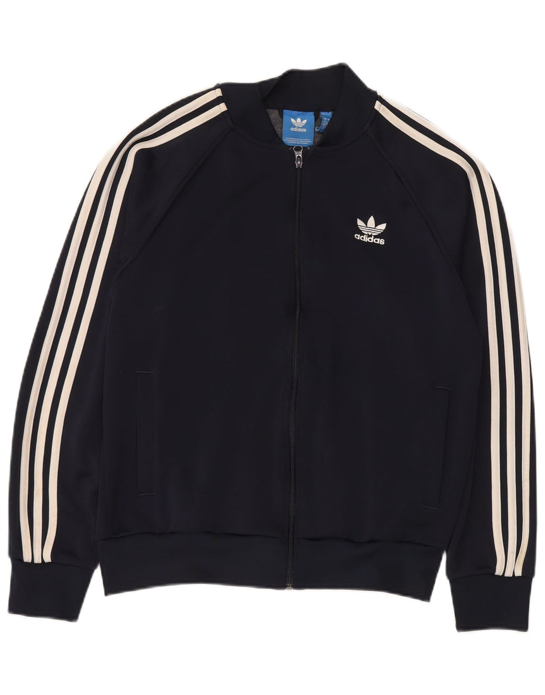 Giacca da ginnastica da uomo Adidas grande in poliestere blu navy