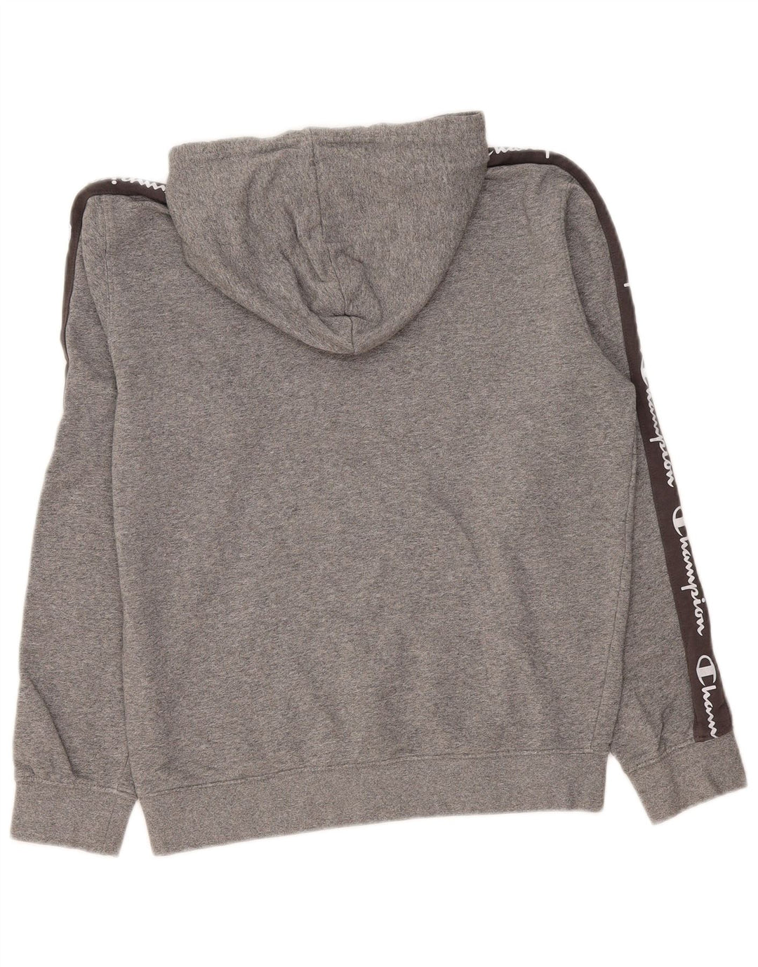 Maglione con cappuccio grafico da uomo Champion in cotone color block grigio medio