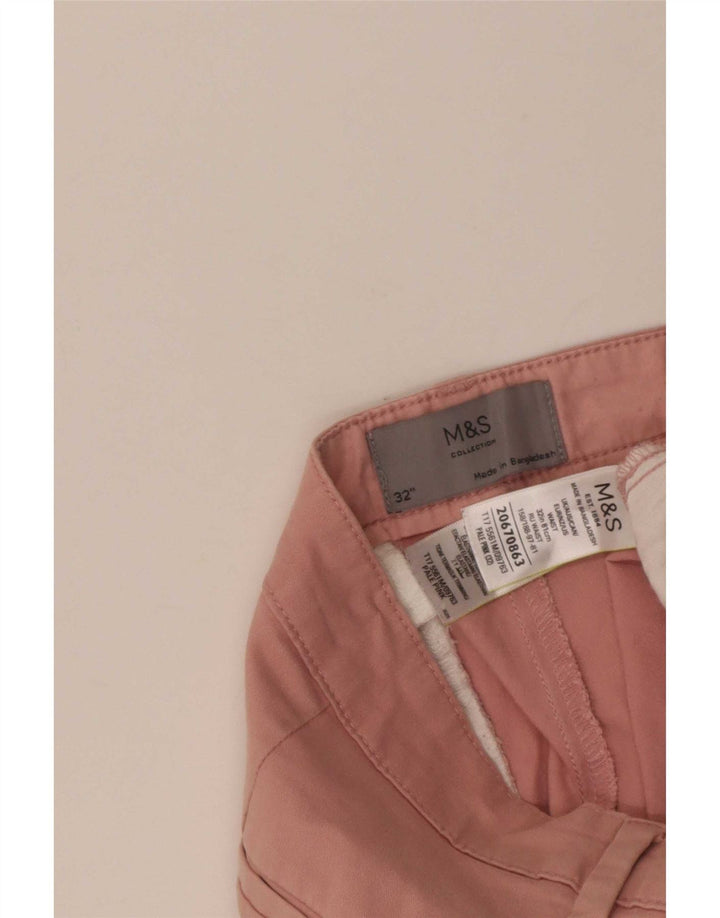 Pantaloncini chino da uomo Marks & Spencer W32 cotone rosa medio