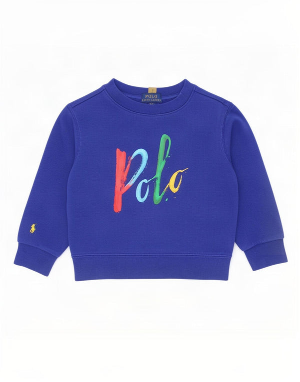 Polo Ralph Lauren Felpa grafica per ragazzi Maglione 2-3 anni in cotone blu