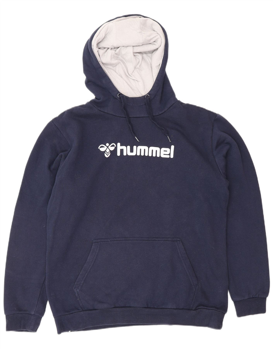 Maglione con cappuccio grafico da uomo HUMMEL grande in cotone blu navy
