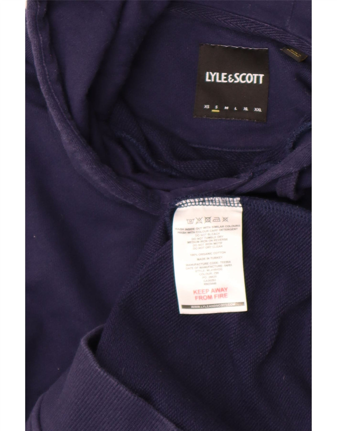 Felpa con cappuccio da uomo Lyle & Scott piccola in cotone blu navy