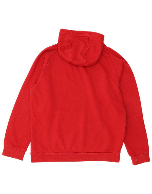 Felpa con cappuccio da uomo Adidas Large rossa in cotone