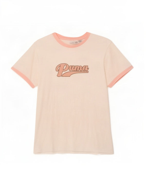 T-shirt grafica da donna Puma UK 14 Medium Bianca