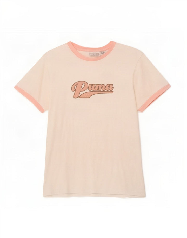 T-shirt grafica da donna Puma UK 14 Medium Bianca