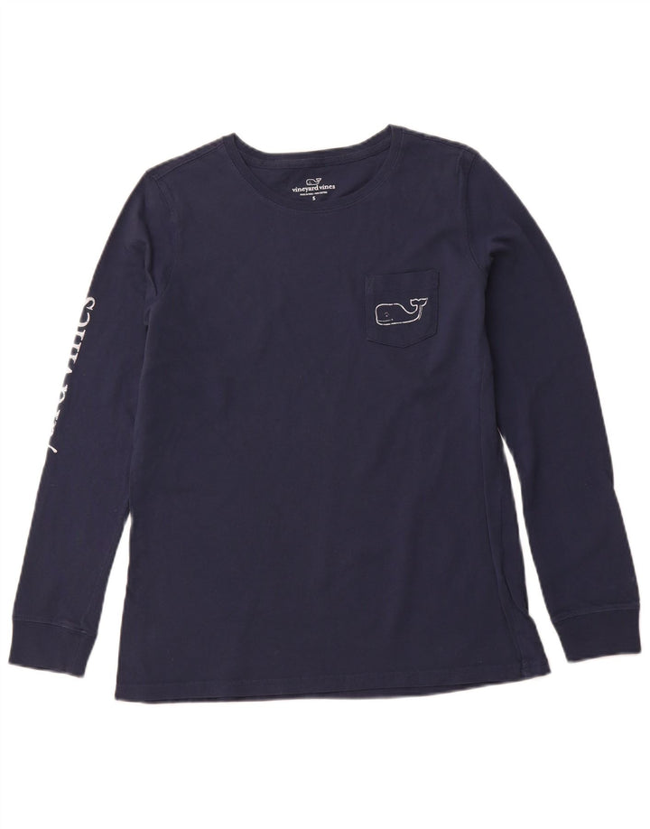 VINEYARD VINES Top grafico da uomo a maniche lunghe piccolo in cotone blu navy