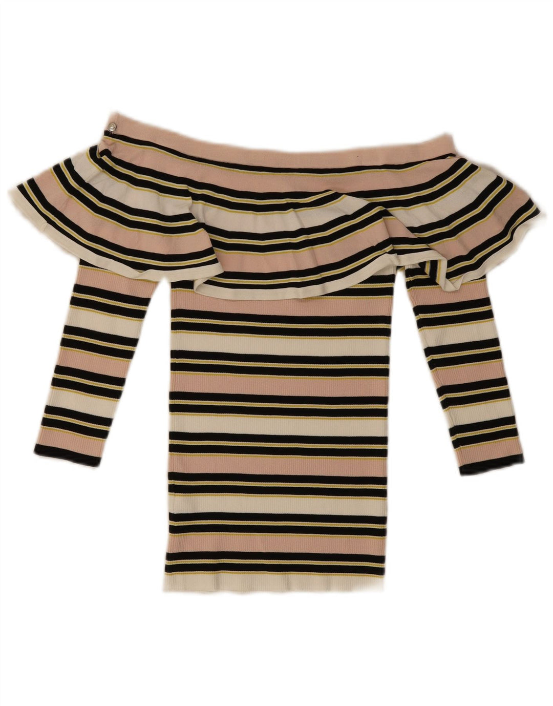 Patrizia Pepe Top da donna con spalle scoperte US 2 XS a righe multicolore