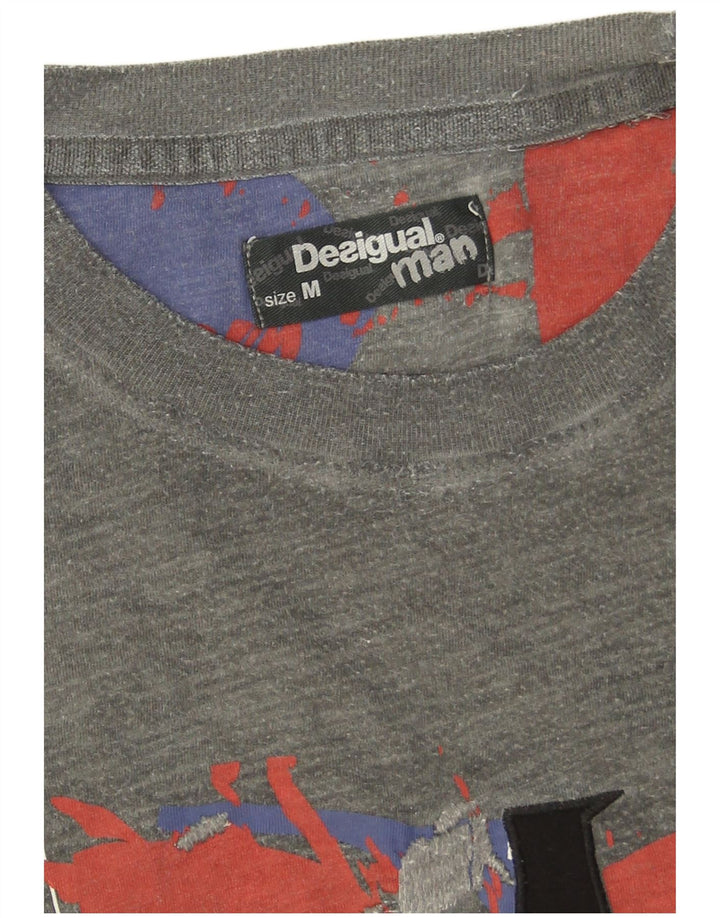 Desigual T-shirt grafica da uomo Top grigio medio chiazzato