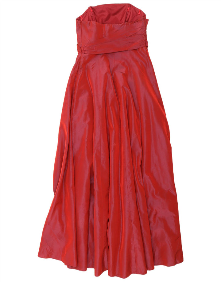Abito maxi senza spalline da donna Debut UK 12 Viscosa rossa media