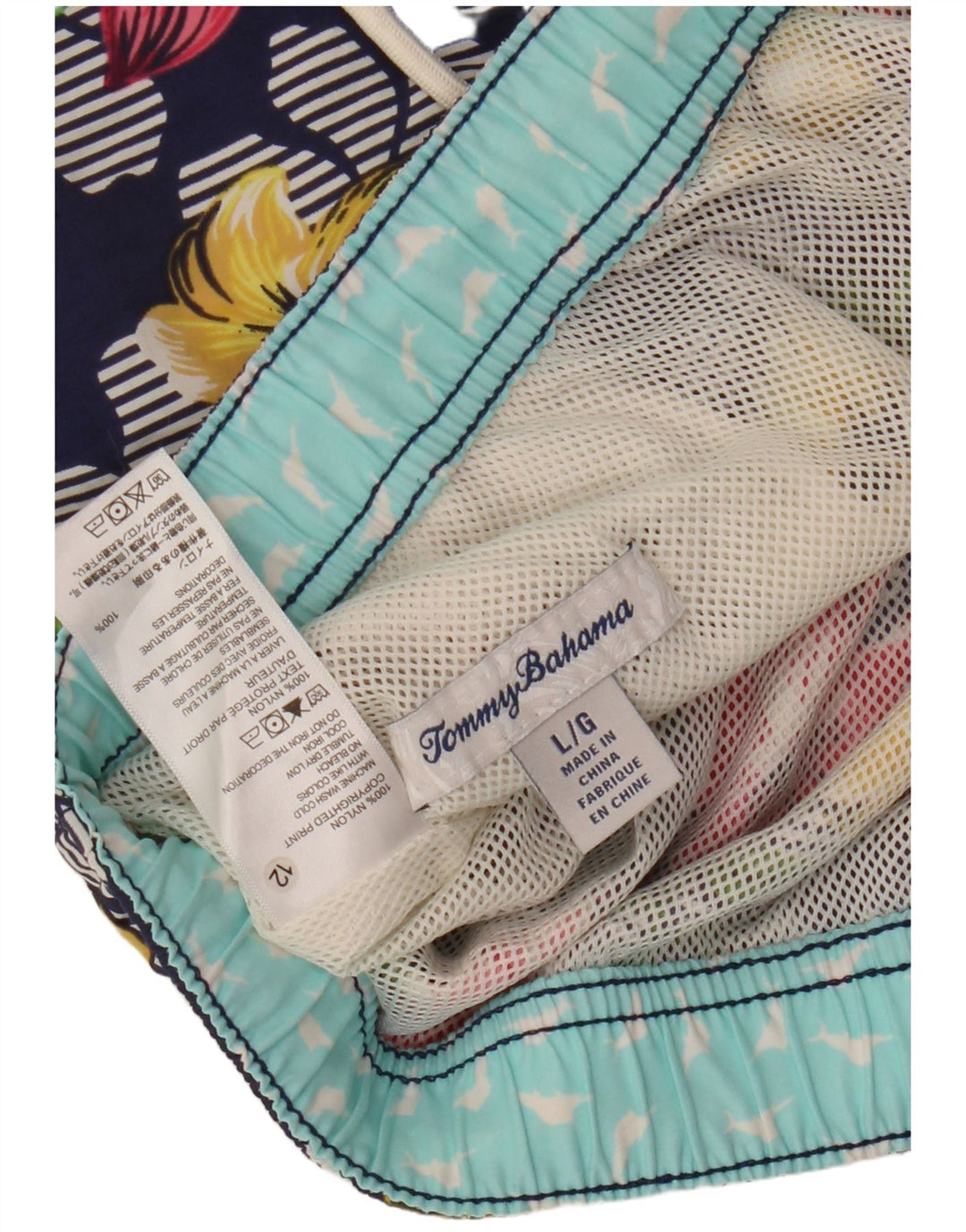 Tommy Bahama Pantaloncini da bagno hawaiani da uomo di grandi dimensioni in nylon floreale blu navy