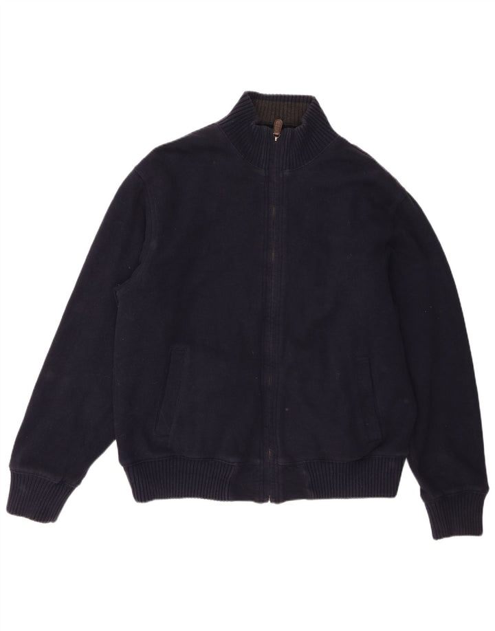 Marks & Spencer Maglione cardigan Harbour blu da uomo di grandi dimensioni in cotone blu scuro