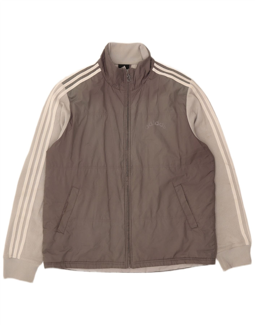 Giacca imbottita da uomo Adidas UK 40 Large Grigio Colourblock Poliestere