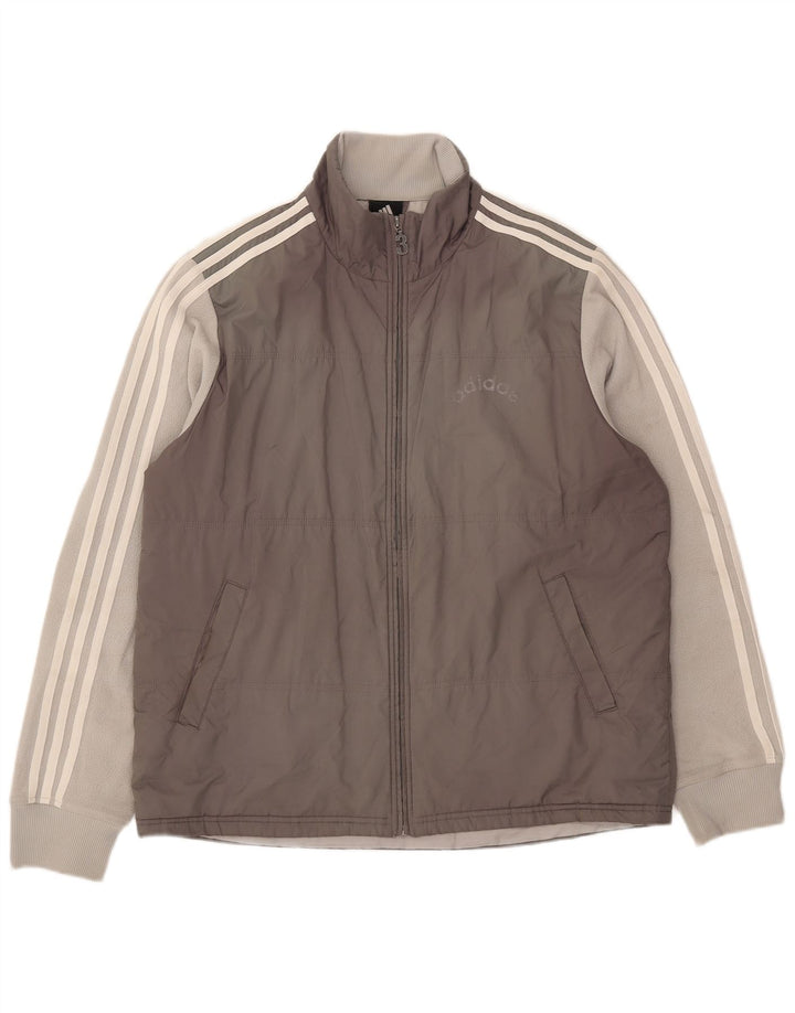 Giacca imbottita da uomo Adidas UK 40 Large Grigio Colourblock Poliestere