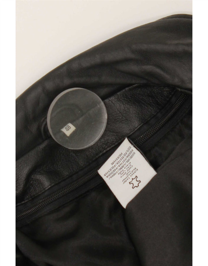 Giacca in pelle vintage da uomo IT 48 in pelle nera media