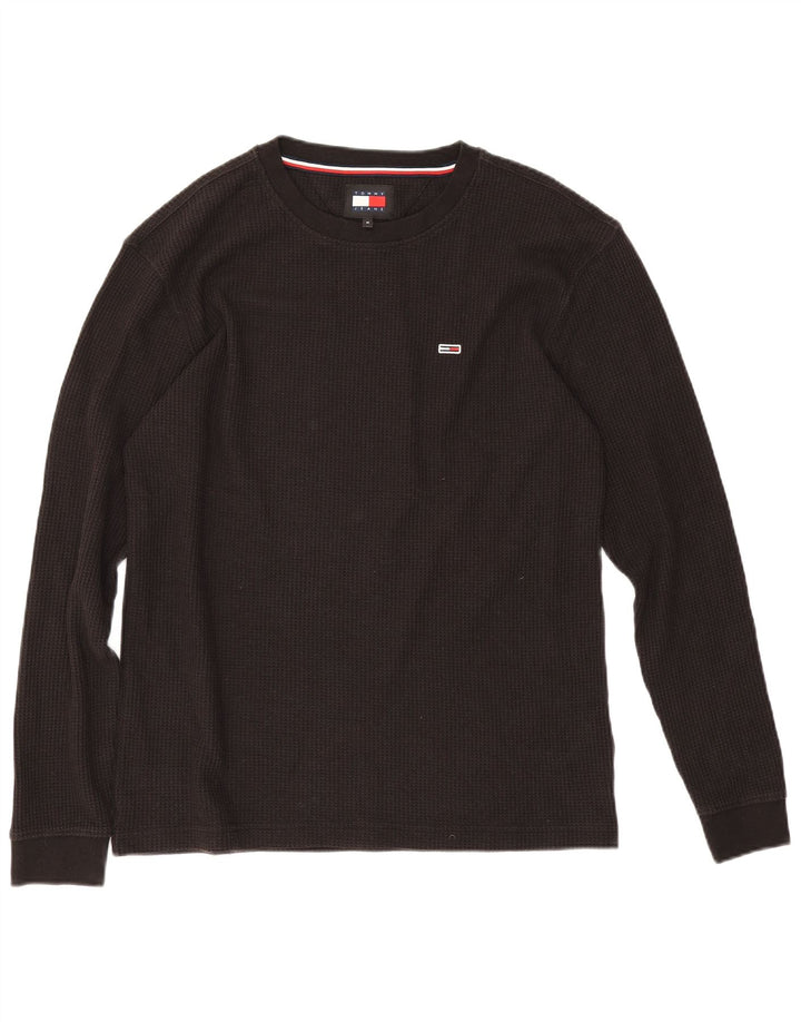 Tommy Hilfiger Uomo Top Manica Lunga Medio Cotone Nero