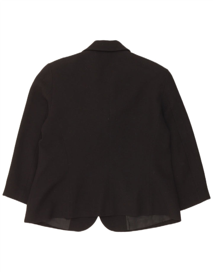 Luisa Spagnoli Giacca Blazer a 3 Bottoni da Donna UK 14 Lana Nera Media