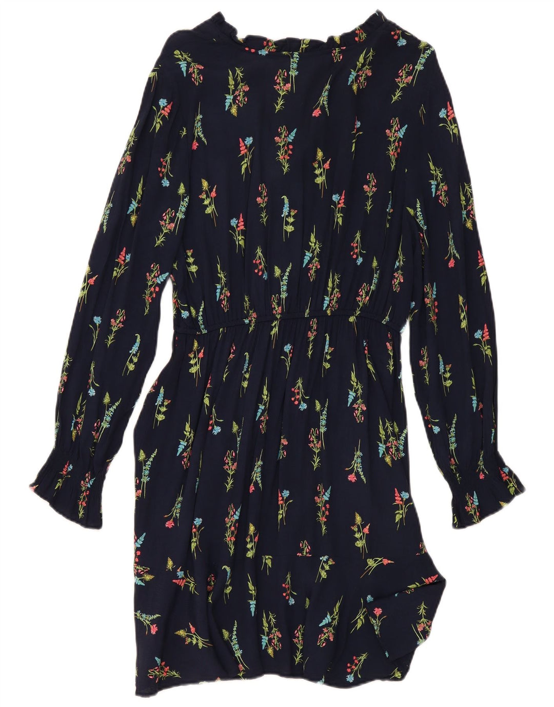 Abito a trapezio a maniche lunghe da donna Marks & Spencer UK 10 piccolo blu navy